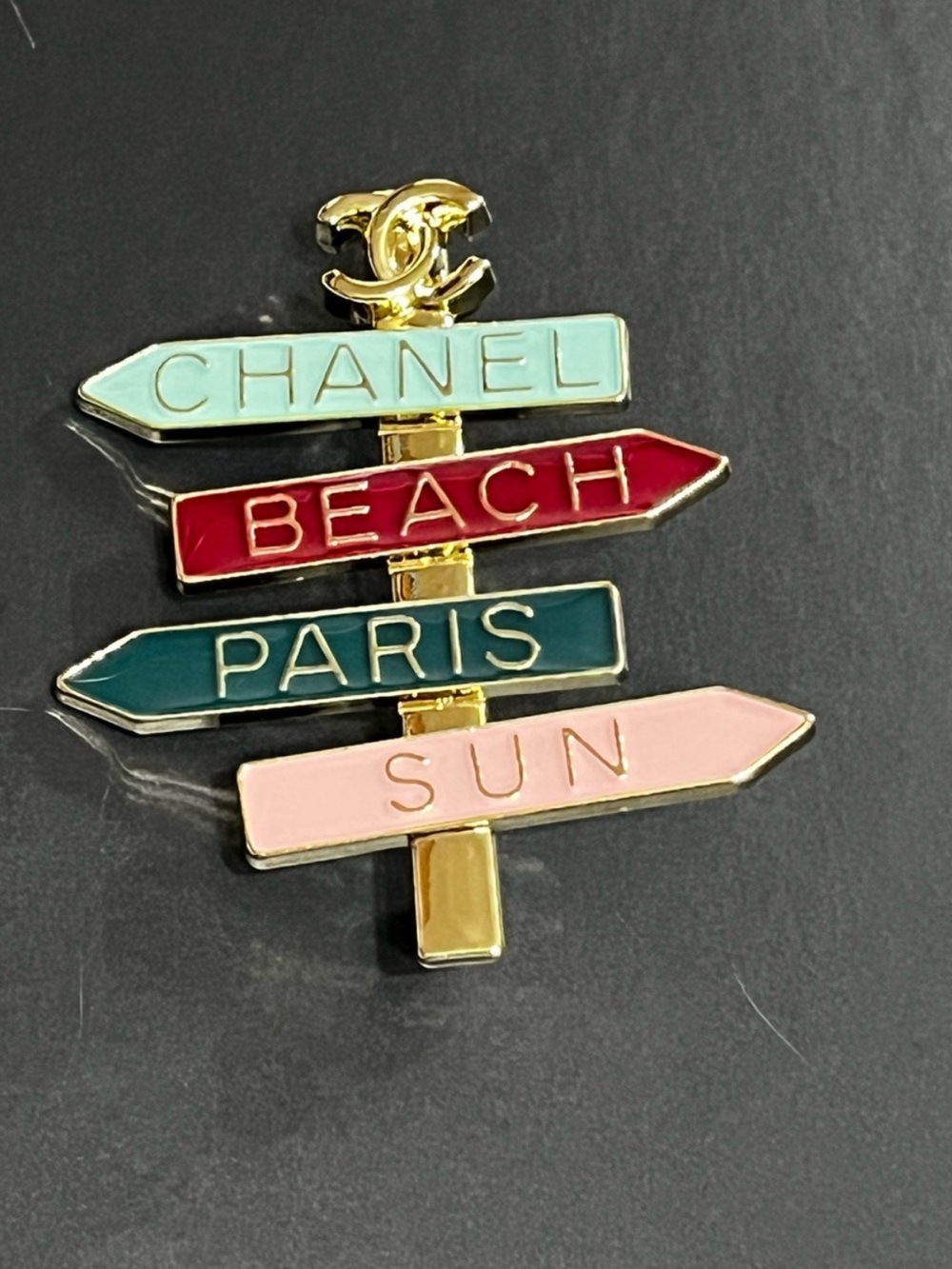 ☀️Chanel By The Sea 🌊 Spring Summer Direction Sign 🕶️ Brooch
